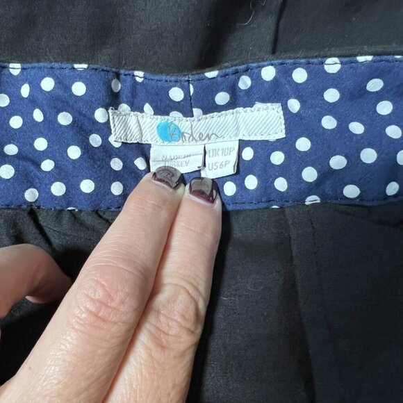 Boden Classic Black Chino 7/8 Pants 6P - Picture 6 of 10